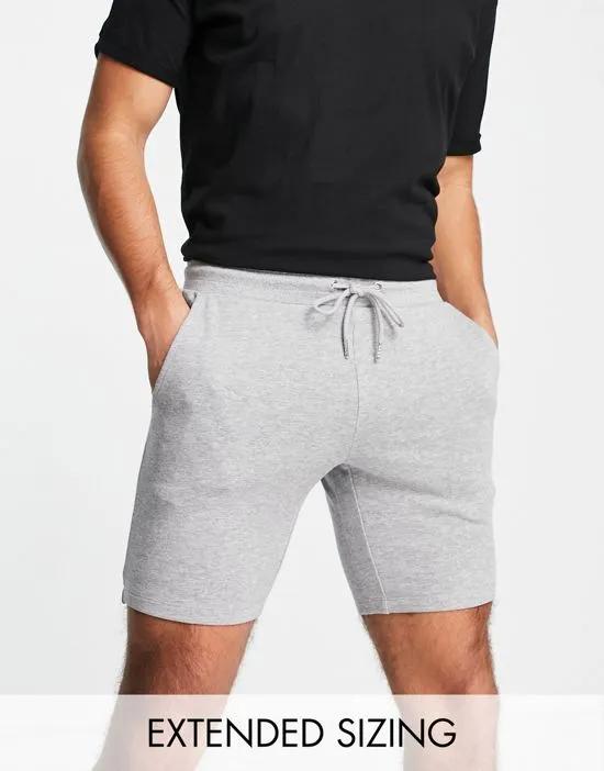 jersey skinny shorts in gray heather - GRAY - GRAY