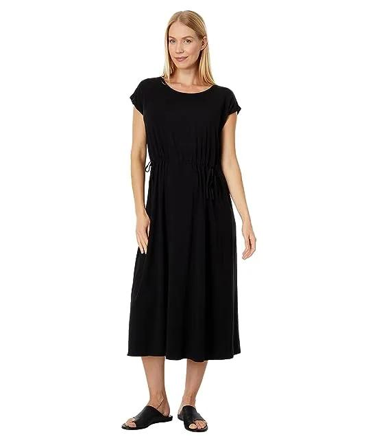 Jewel Neck Calf Length Dress
