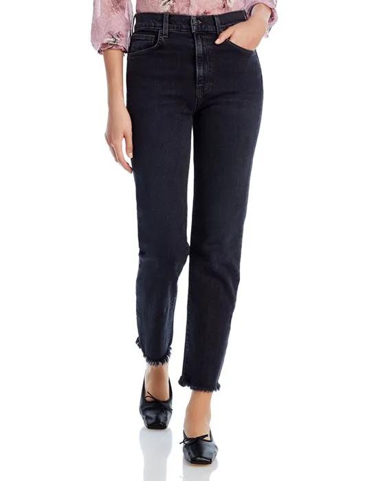 Joey High Rise Ankle Straight Leg Jeans in Vanishing 