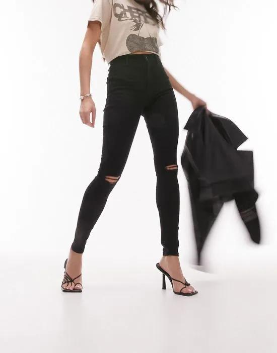Joni jeans with knee rips in black