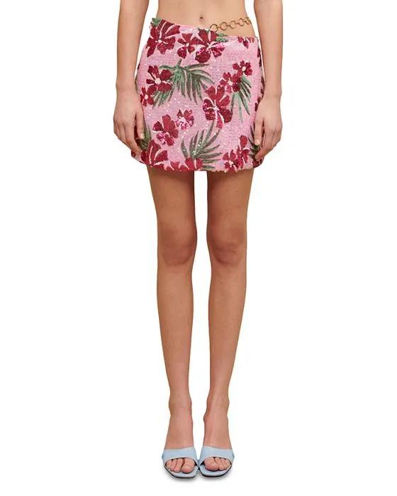 Joustik Sequined Chain Trim Skirt