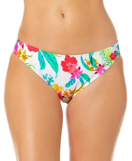 Juniors' Hibiscus Print Hipster Bikini Bottoms, Created for Macy's
