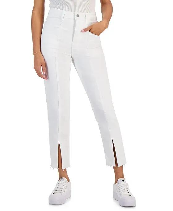 Juniors' High-Rise Seamed Split-Hem Skinny Jeans, Created for Macy's