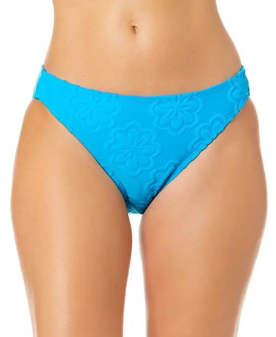 Juniors' Pink Sizzle Terry Daisy Hipster Bikini Bottoms, Created for Macy's 