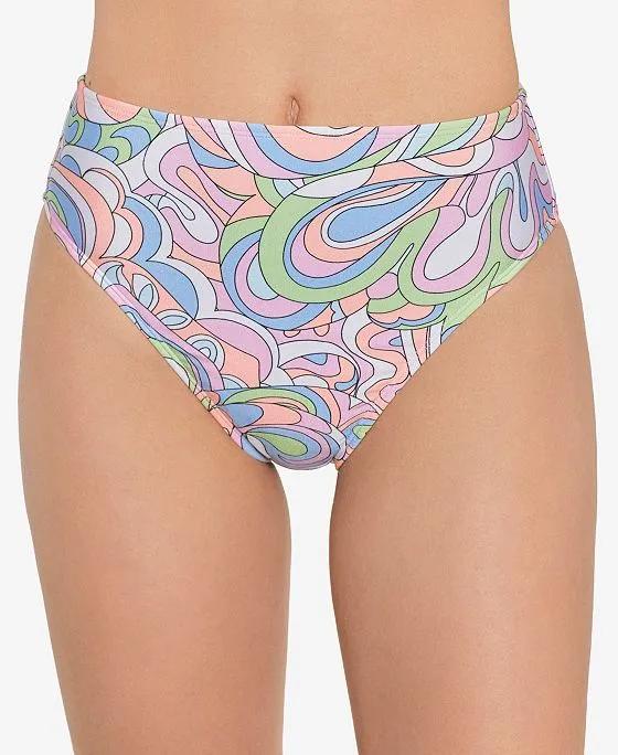 Juniors' Printed High-Waist Bikini Bottoms, Created For Macy's