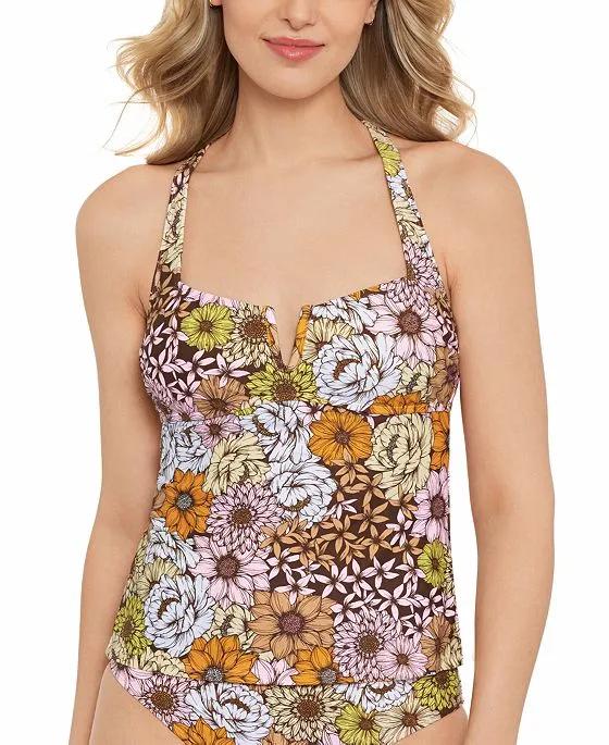 Juniors' Printed V-Wire Tankini Top, Created for Macy's