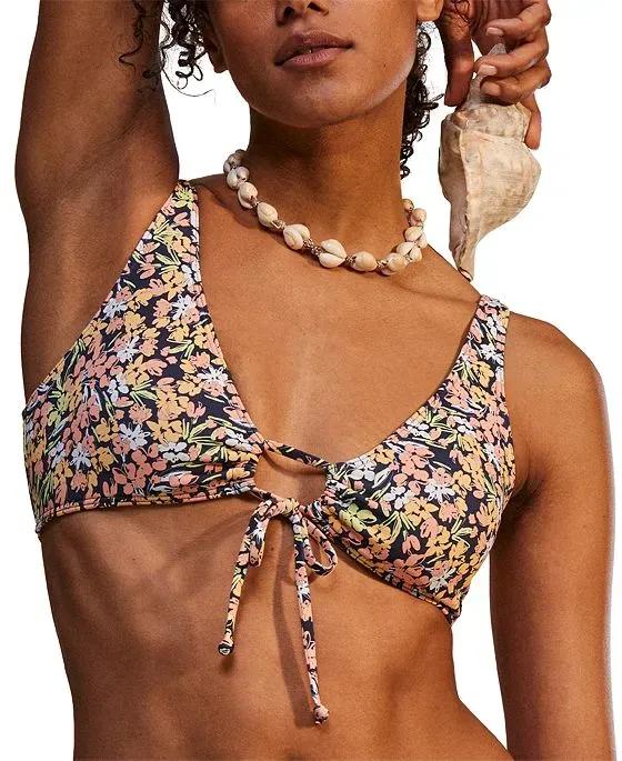 Juniors' Pt Beach Classics Floral-Print Bikini Top