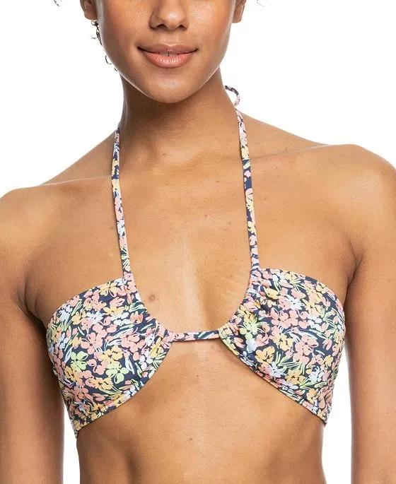Juniors' Pt Beach Classics Floral-Print Halter Bikini Top