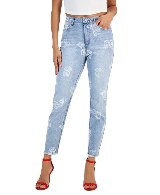 Juniors' Relaxed Skinny Frayed Jeans, Created for Macy's