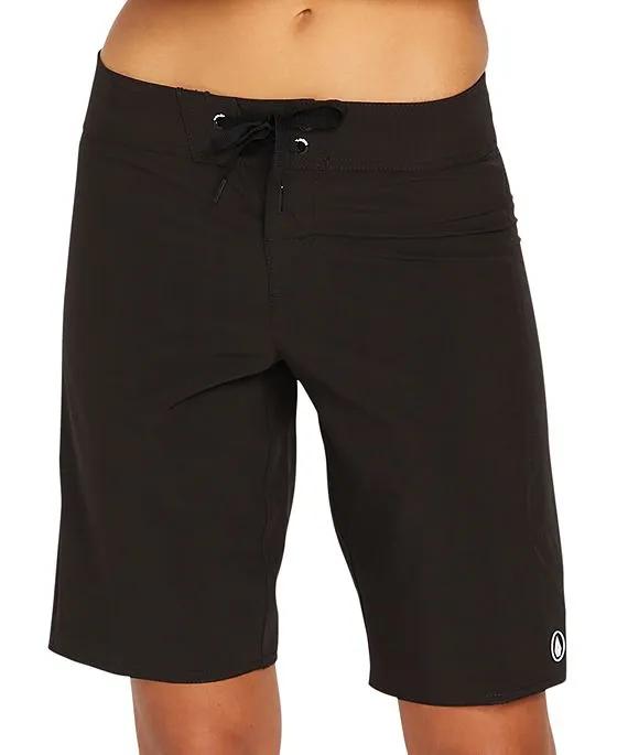 Juniors' Simply Solid Tie-Waist Board Shorts 