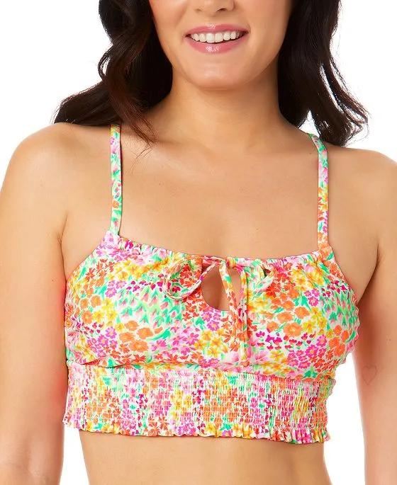 Juniors' Sun Garden Smocked Cami Bikini Top, Created for Macy's