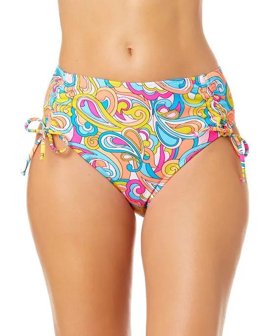 Juniors' Swirl Girl Side-Tie High-Waist Bikini Bottoms, Created for Macy's