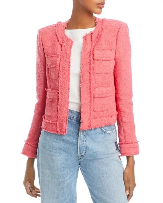 Keaton Fringe Trim Open Front Jacket