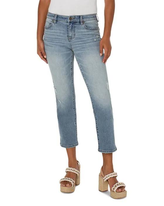 Kennedy High Rise Ankle Straight Jeans in Daroga