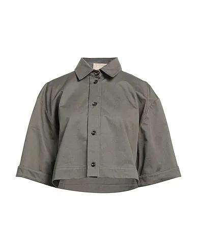 Khaki Gabardine Solid color shirts & blouses