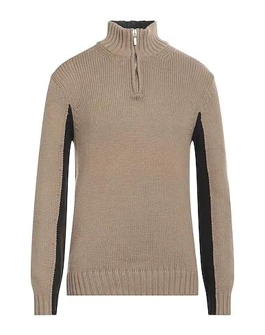 Khaki Knitted Sweater with zip