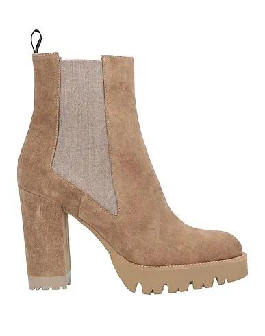 Khaki Leather Ankle boot