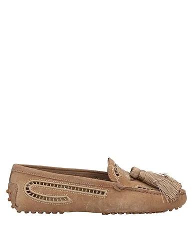 Khaki Leather Loafers