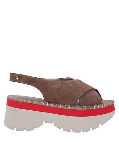Khaki Leather Sandals