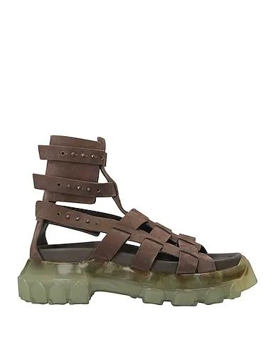 Khaki Leather Sandals