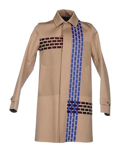 Khaki Plain weave Full-length jacket