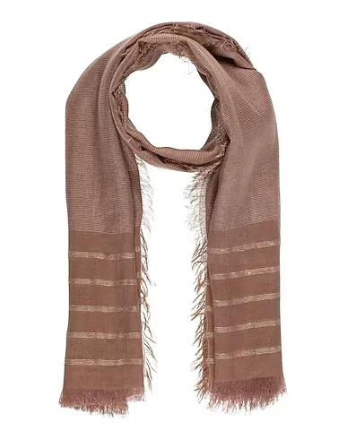 Khaki Plain weave Scarves and foulards