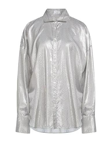 Khaki Plain weave Silk shirts & blouses