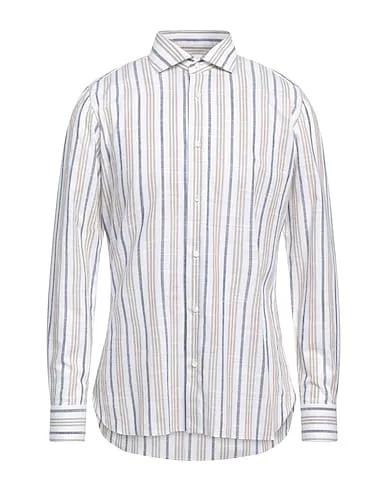 Khaki Plain weave Striped shirt