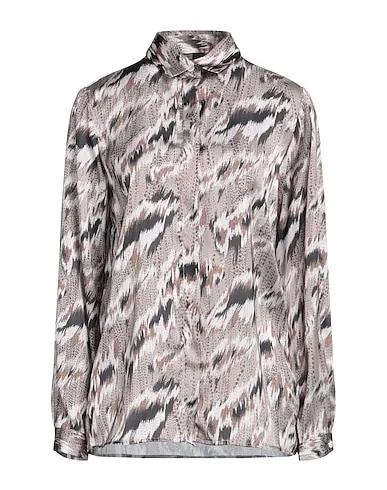 Khaki Satin Patterned shirts & blouses