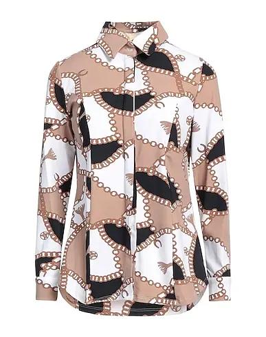 Khaki Synthetic fabric Patterned shirts & blouses