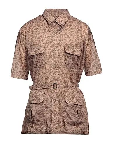 Khaki Techno fabric Patterned shirt