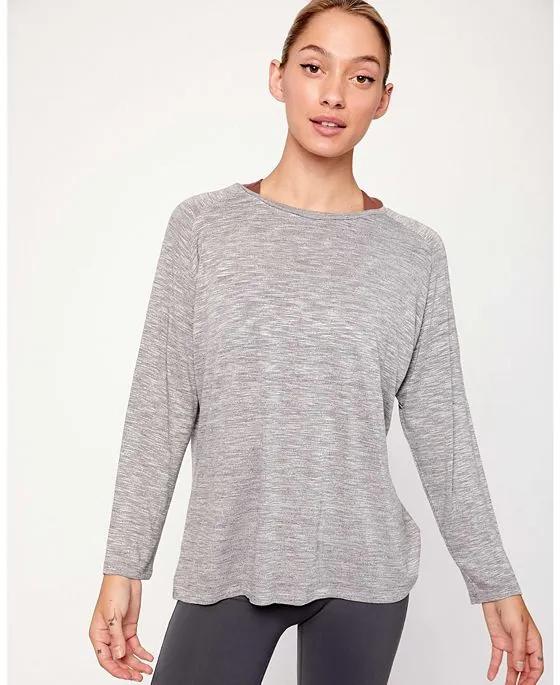 Kim Heathered Pullover Top for Women