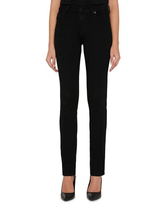 Kimmie Mid Rise Straight Leg Jeans in Rinse Black