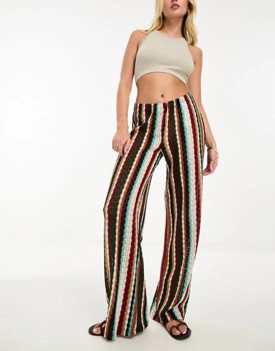 knit striped pants in multi