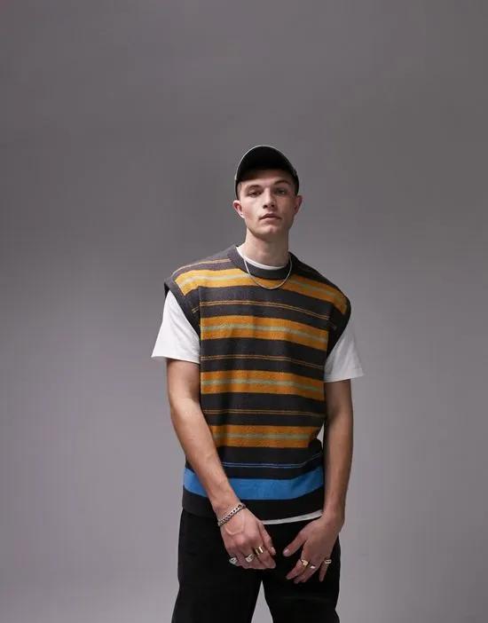 knit tank with stripes in multi