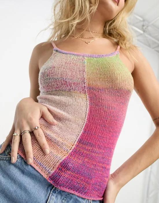 knitted halter neck top in space dye