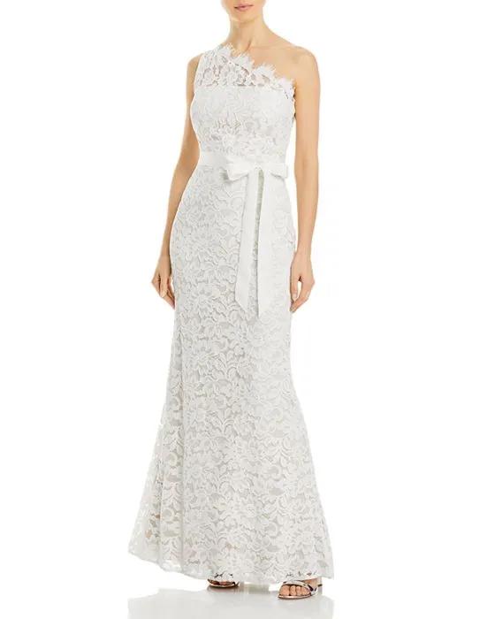 Lace One Shoulder Gown
