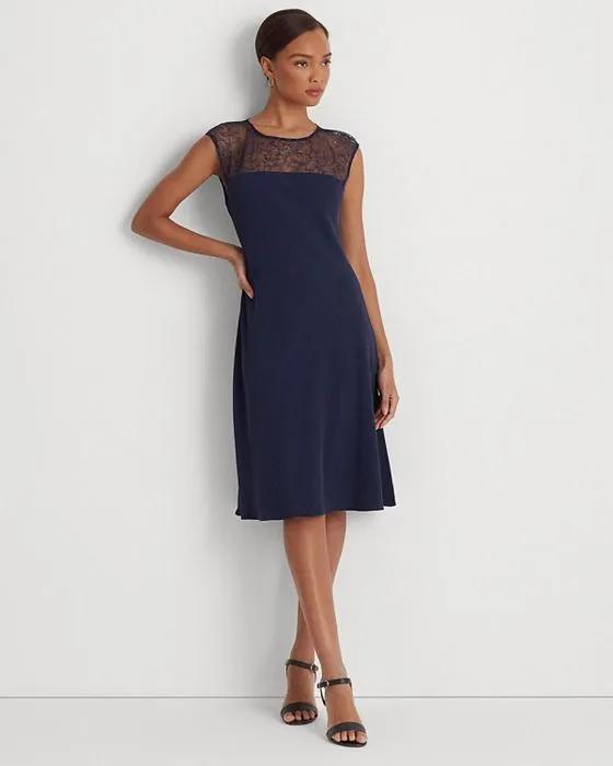 Lace Trim A Line Dress
