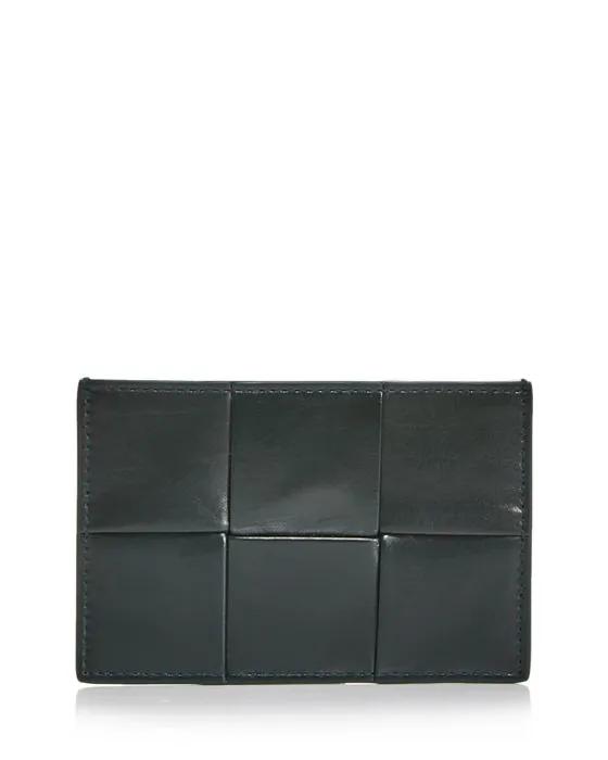 Large Weave Leather Card Case