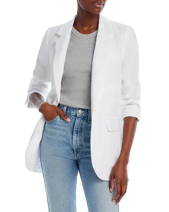 Larsen One Button Linen Blazer