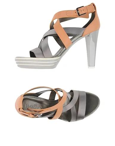 Lead Satin Sandals