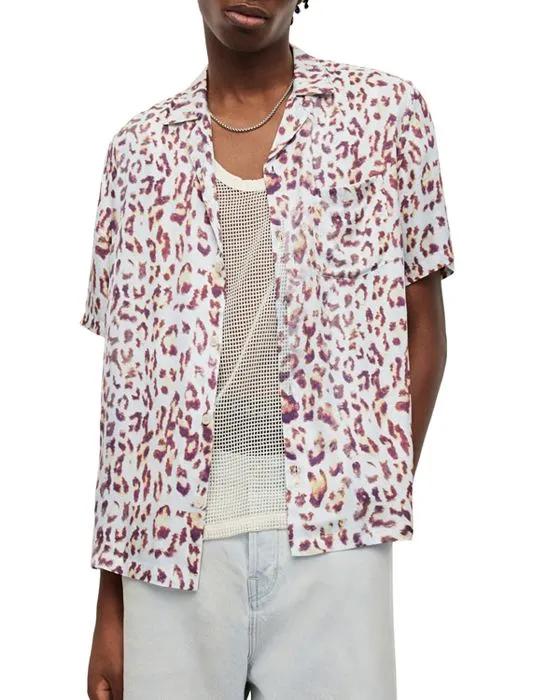 Leado Printed Relaxed Fit Button Down Camp Shirt 