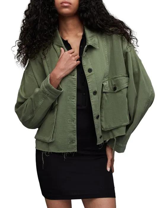 Leopard-print storm flap