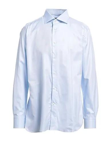 Light blue Jacquard Solid color shirt