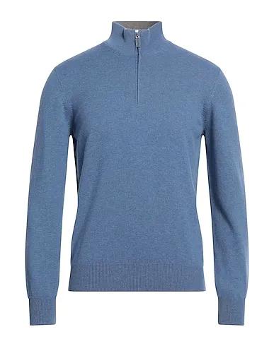 Light blue Knitted Sweater with zip