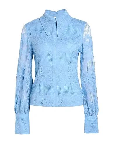 Light blue Lace Lace shirts & blouses