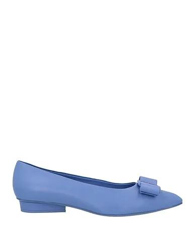 Light blue Leather Ballet flats