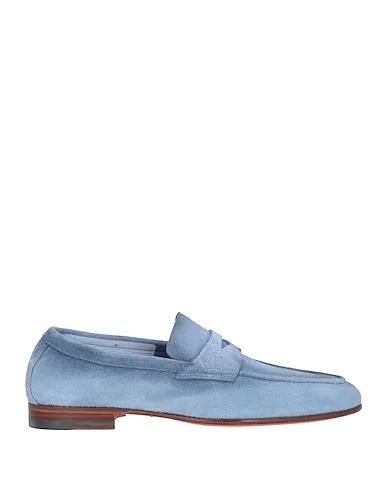 Light blue Leather Loafers