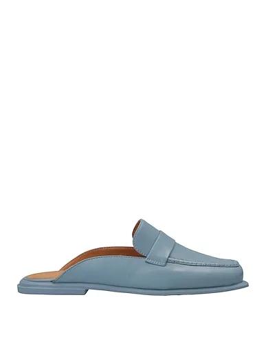 Light blue Leather Mules and clogs