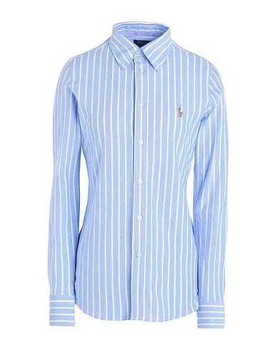 Light blue Piqué Striped shirt